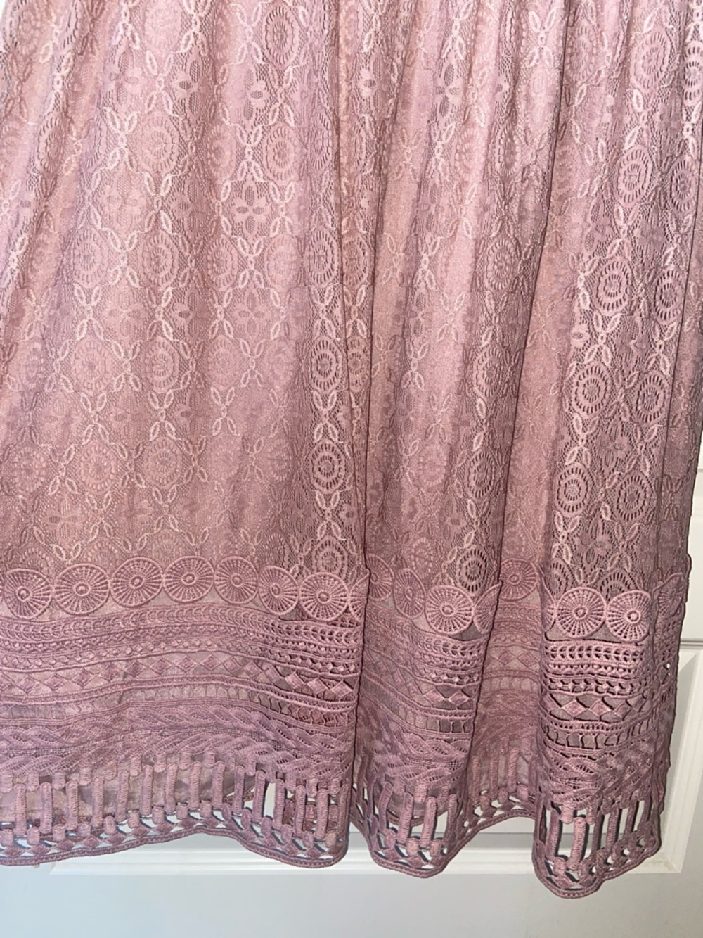 ASOS Design Women Lace Embroidered Midi Dress in Pink NWT - Picture 10 of 11